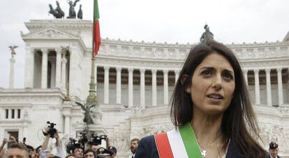 La alcaldesa de Roma, Virginia Raggi, el pasado junio.
