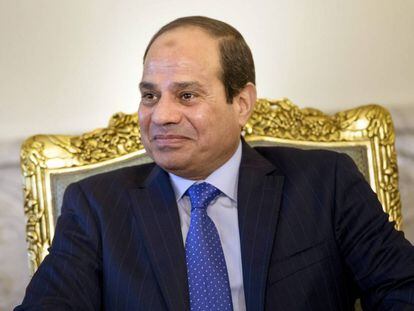 El presidente Abdelfat&aacute; al Sisi en el palacio de Ittihadia