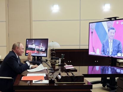 Vladímir Putin y Xi Jinping, reunidos por videoconferencia, el pasado diciembre.
