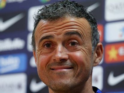 Luis Enrique, durant la roda de premsa.