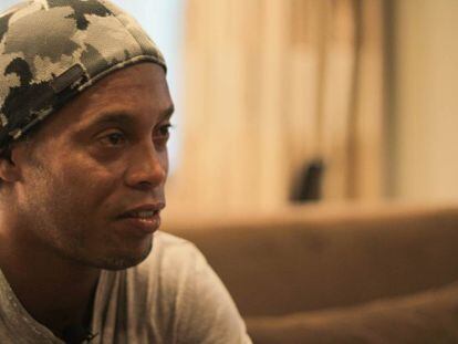 Ronaldinho, en la entrevista en Miami.