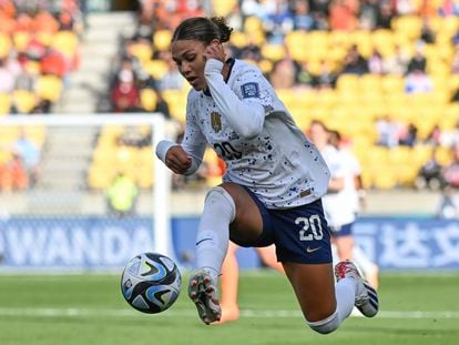 Trinity Rodman durante el partido entre Estados Unidos y Países Bajos en la fase de grupos del Mundial de Australia y Nueva Zelanda.