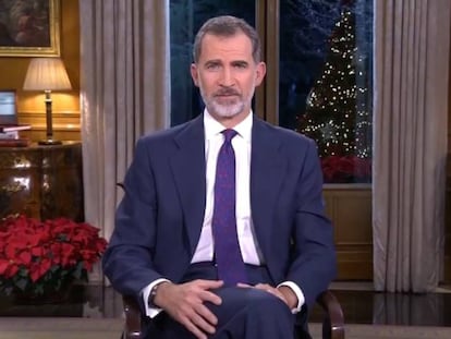 El Rey Felipe VI durante su discurso navide&ntilde;o.