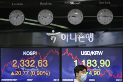 Imagen de la Bolsa de Seúl en agosto de 2020.