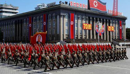 Desfile militar este domingo en Pyongyang.
