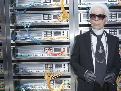 Karl Lagerfel en la semana de la moda de París de 2016.