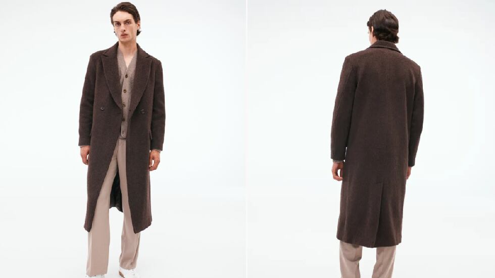Gracias al forro interior, este abrigo de lana para hombre ofrece una gran cobertura contra el frío. H&M.
