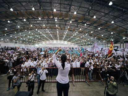 Un acto de precampaña de la candidata a la presidencia de México Claudia Sheinbaum.