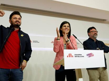 Gabrilel Rufián, Marta Vilalta i Joan Josep Nuet.