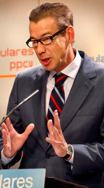 Antonio Clemente, el pasado noviembre en su primera comparecencia como secretario general del PP valenciano.