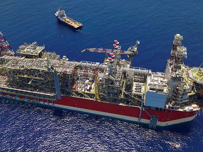 Plataforma gasística de la compañía Energean en el yacimiento de Karish, en el Mediterráneo, en septiembre.