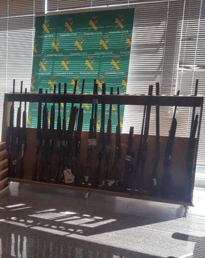 Armas incautadas por la Guardia Civil en la Operación Susurro.