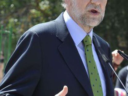 El presidente del PP, Mariano Rajoy, durante su visita a la Diputación y el Ayuntamiento de Granada.