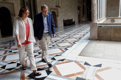 Ada Colau y Quim Torra en una reunión reciente.