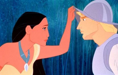 La película de Disney 'Pocahontas' cuenta la historia de amor entre una nativa norteamericana, Pocahontas, y un capitán inglés, John Smith.