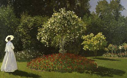 'Mujer en el jardín en Sainte-Adresse' (1867), óleo de Monet.