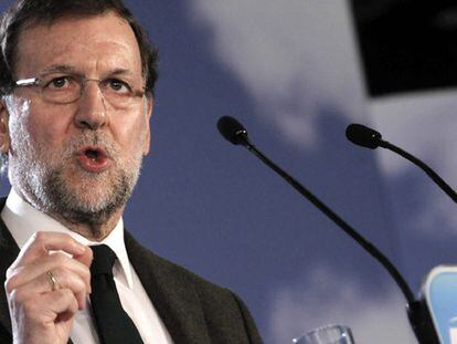 Rajoy, durante su intervención en la Convención del PP en Barcelona.