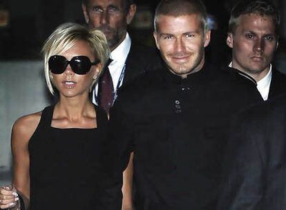 El matrimonio Beckham, a su llegada a Los Ángeles