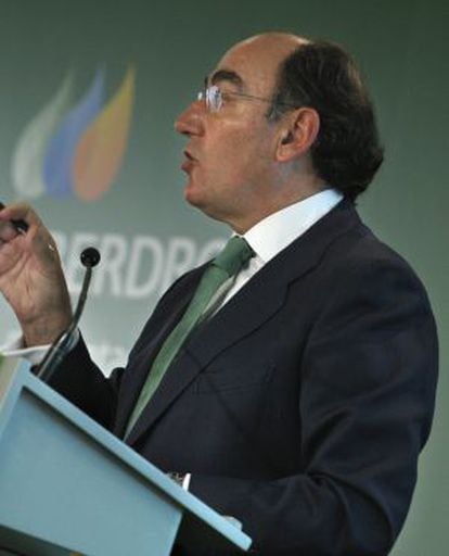 El presidente de Iberdrola, Ignacio Sánchez Galán, durante la presentación el jueves, 23 de los resultados de la eléctrica