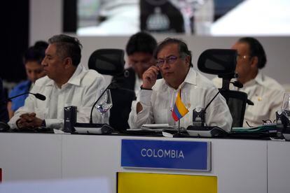 Gustavo Petro durante la XXVIII Cumbre Iberoamericana de Jefas y Jefes de Estado y de Gobierno en el Centro de Convenciones, Ministerio de Relaciones Exteriores.