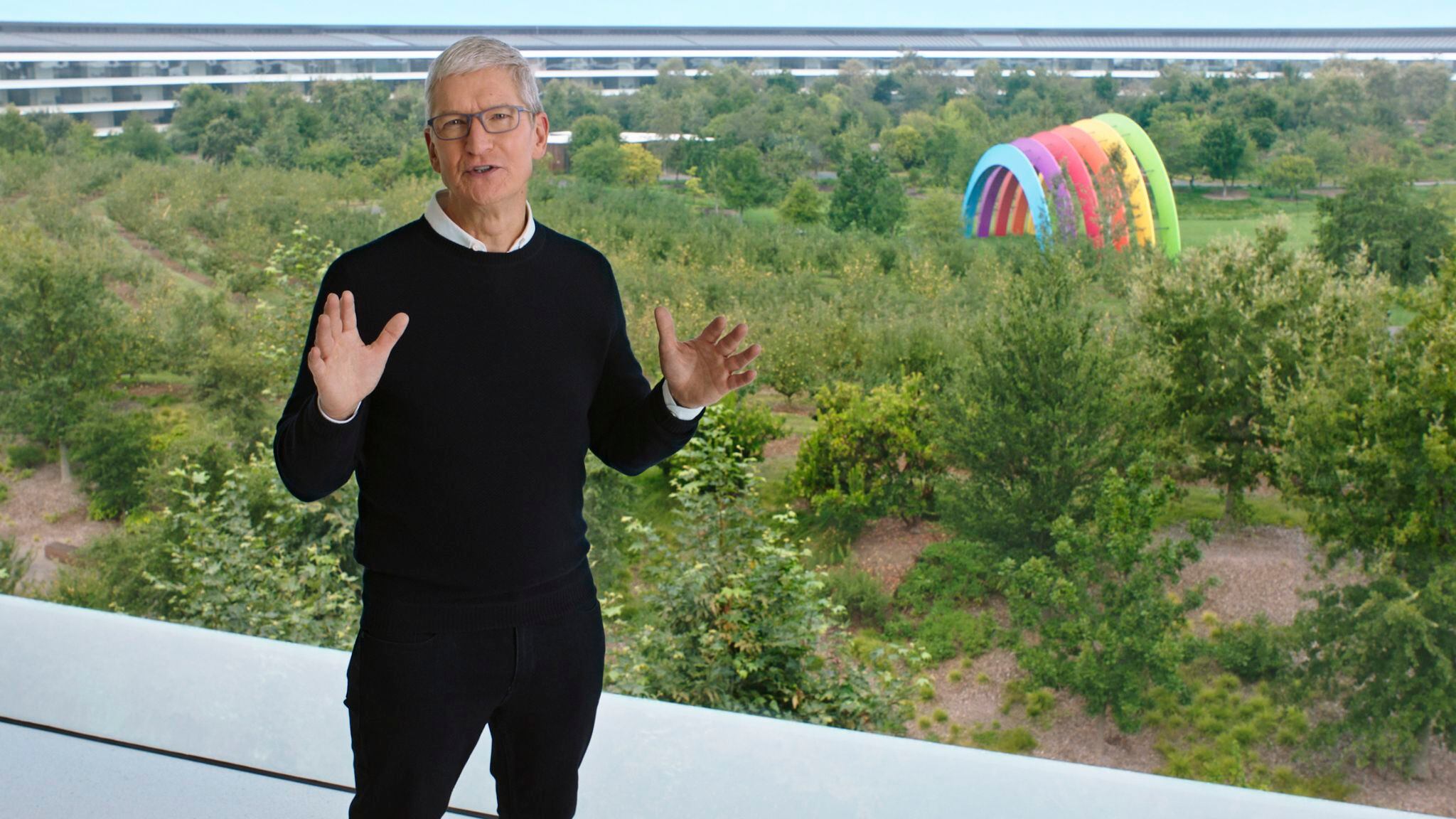 A handout still image from the keynote video released by Apple inc. shows Apple CEO Tim Cook kicks off a special event at Apple Park in Cupertino, California, on September 15, 2020. (Photo by Handout / Apple Inc. / AFP) / RESTRICTED TO EDITORIAL USE - MANDATORY CREDIT 