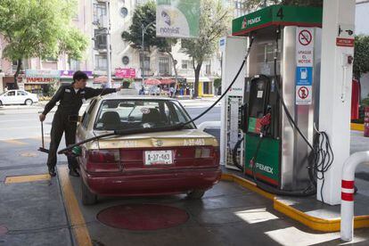 Una gasolinera en la Ciudad de México.