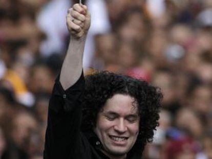Gustavo Dudamel, durante un concierto gratuito en Caracas.