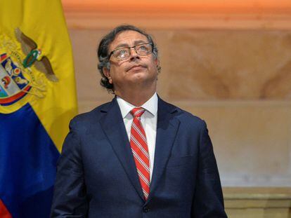 El presidente de Colombia, Gustavo Petro, asiste a la apertura de una nueva sesión legislativa del Congreso de Colombia, el 20 de julio de 2023.
