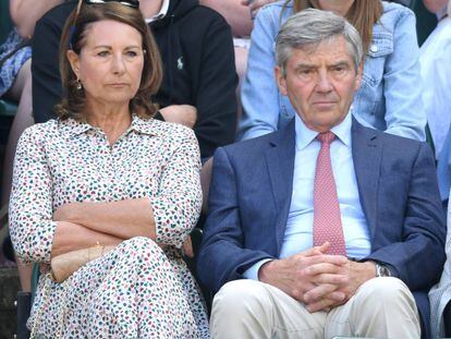 Carole y Michael Middleton, en un partido de tenis en Wimbledon.