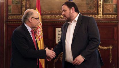 Montoro, con el conseller económico de la Generalitat, Oriol Junqueras.