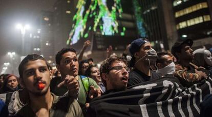 Protesta en São Paulo este martes.