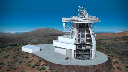 Aspecto que tendrá el Telescopio Solar Europeo en las cumbres de la isla de La Palma.