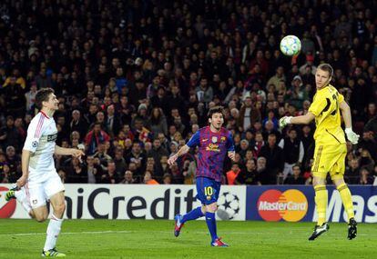 Messi, en el momento del primer gol.