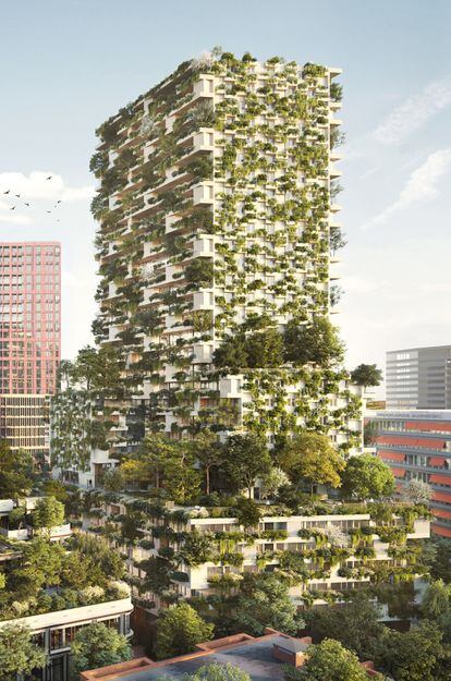 El proyecto Wonderwoods, en Utrecht, aprovecha las posibilidades de la madera también como material constructivo capaz de reducir la huella de carbono del edificio.