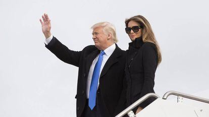 Donald Trump, presidente de EE UU, y su mujer, Melania Trump.
