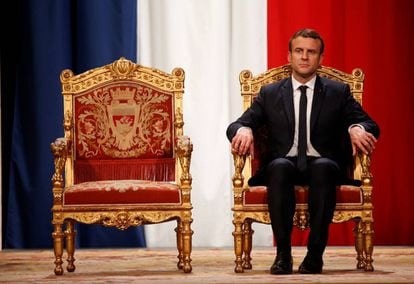 Emmanuel Macron en su toma de posesión como presidente de la República en mayo 2017. 