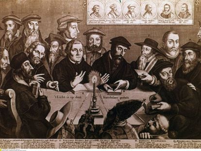 Lutero y los l&iacute;deres de la reforma protestante.