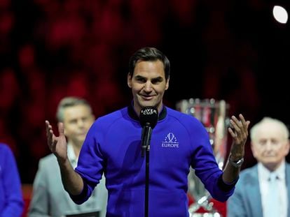 Roger Federer en la Laver Cup.