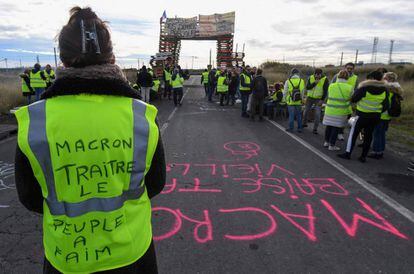 Protesta de ‘chalecos amarillos’ en el sur de Francia.
