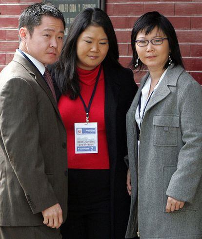 Los hijos de Fujimori: Kenji, Keyko y Sachie.