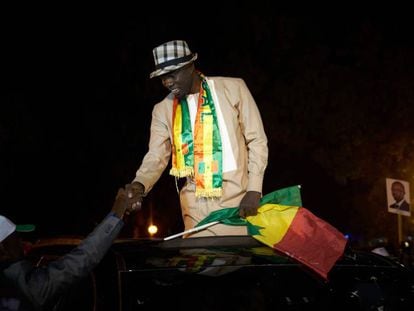 EL candidato a la presidencia de Senegal Ousmane Sonko durante un mitin el 20 de febrero de 2019 en Thies. 