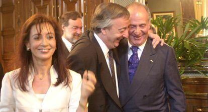 El Rey recibido por el matrimonio Kirchner en Buenos Aires en 2003.