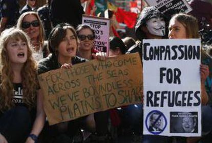 Manifestaci&oacute;n en favor de los refugiados, en 2013 en Sidney.