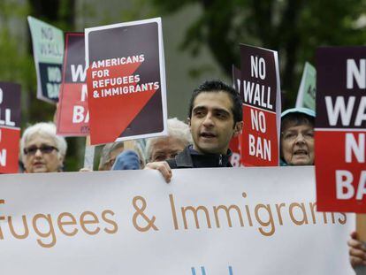 Una protesta a favor de inmigrantes y refugiados, en mayo en Seattle