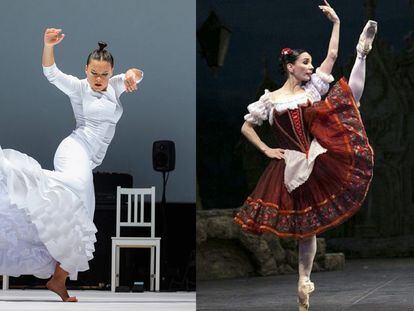 Rocío Molina (izquierda), en 'Caída del cielo'. Tamara Rojo, en 'Coppélia'.