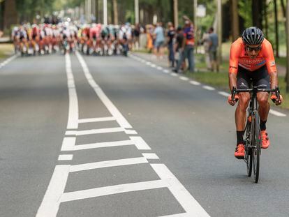 Maté, del Euskaltel, en fuga en la Vuelta de 2022.