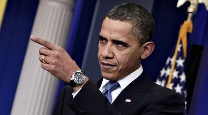 El presidente de EE UU, Barack Obama, durante la rueda de prensa en la Casa Blanca.