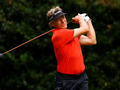 Bernhard Langer este viernes en la segunda jornada del Masters de Augusta.