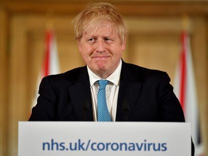 El primer ministro del Reino Unido, Boris Johnson, este jueves en Londres