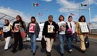Manifestaci&oacute;n por las v&iacute;ctimas del feminicidio en Ciudad Ju&aacute;rez.
